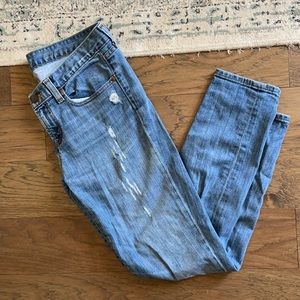 OBO! J.Crew Distressed Skinny Ankle Jeans